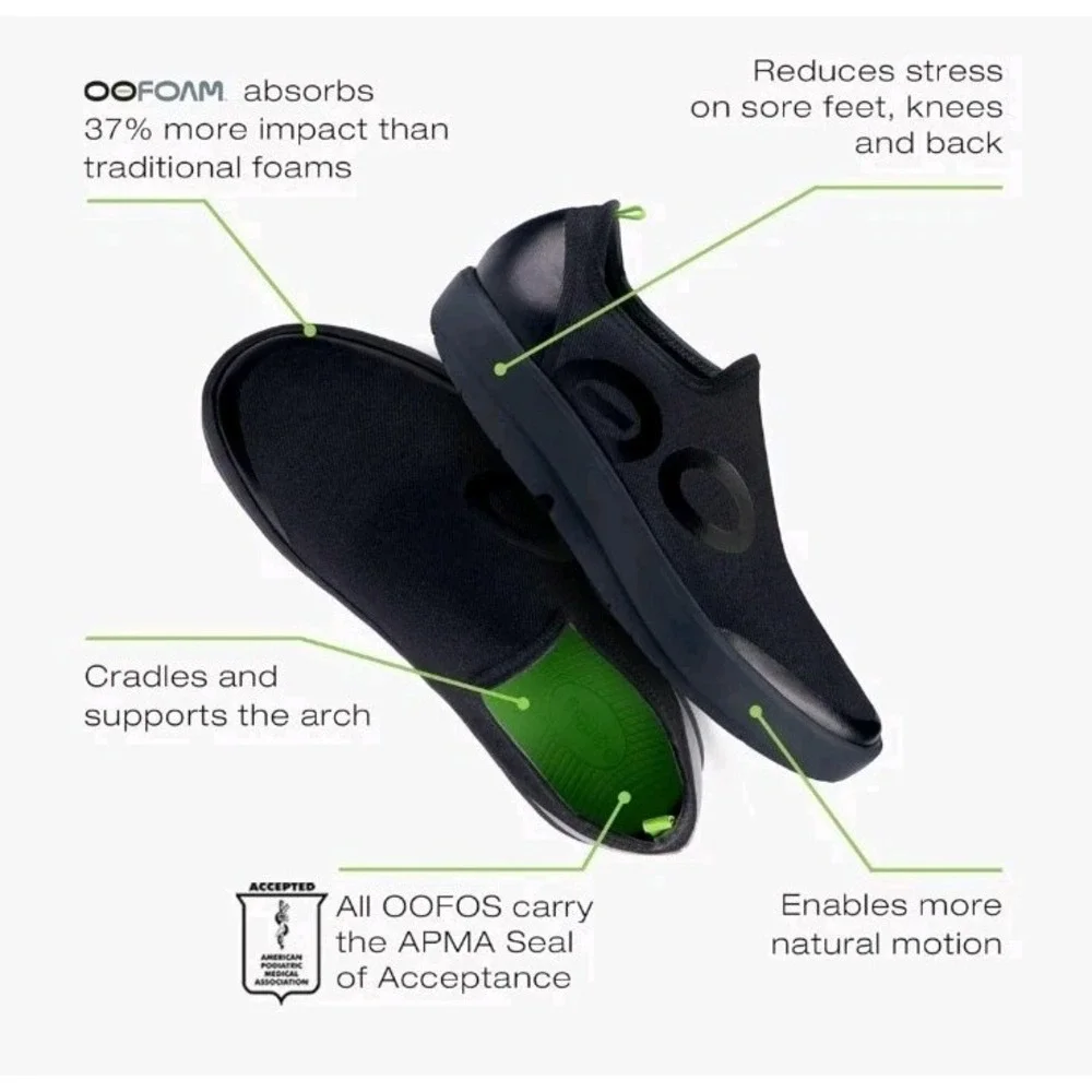 Oofos OOmg eeZee Walking Shoes Mens Sz 11‎ Low Recovery Slip on Loafer Sneaker